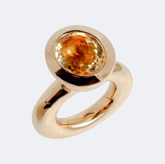 Philippa Green - Citrine Oval Princess Ring in Bronze