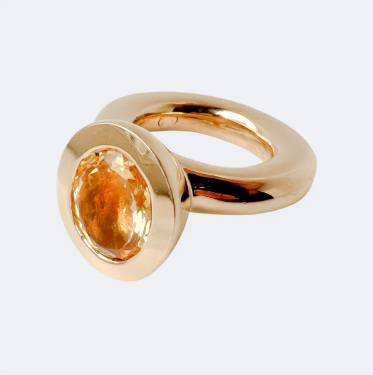 Philippa Green - Citrine Oval Princess Ring in Bronze