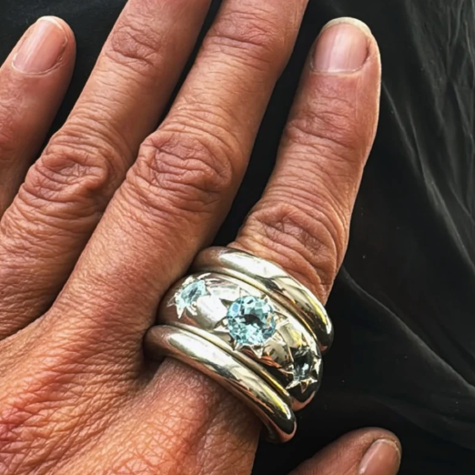 Philippa Green Sterling Silver and Sky Blue Topaz Ring