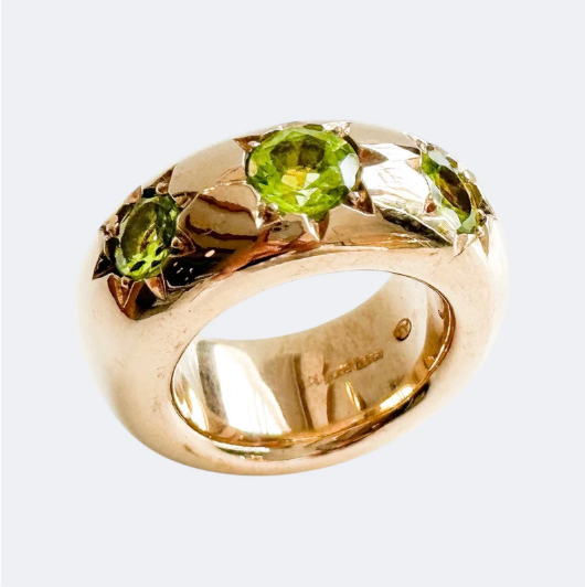 Philippa Green Peridot Star Ring in Bronze