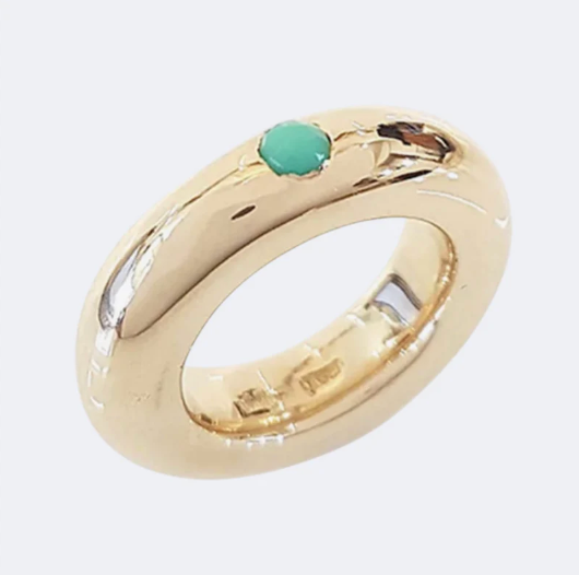 Philippa Green Chrysoprase Solitaire Ring in Bronze 6mm