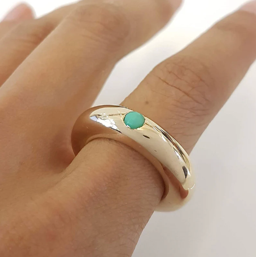 Philippa Green Chrysoprase Solitaire Ring in Bronze 6mm