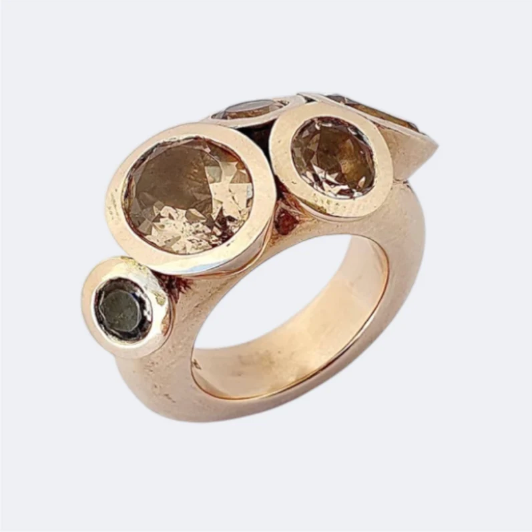 Philippa Green Champagne Quartz Octopus Ring in Bronze