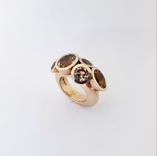 Philippa Green Champagne Quartz Octopus Ring in Bronze