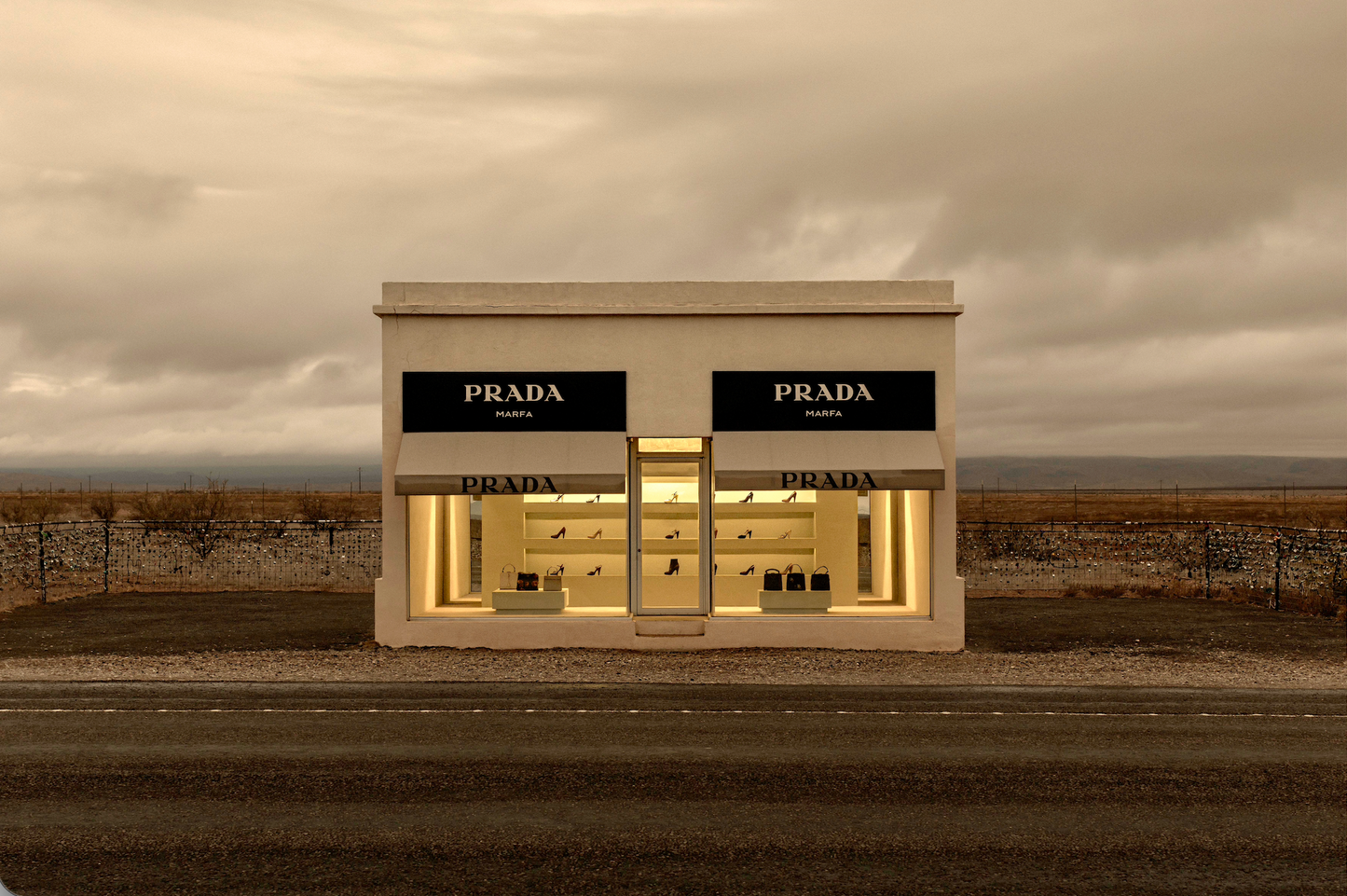 Prada Marfa, Dawn - Limited Edition Photographic Print (Maya Vidulich)