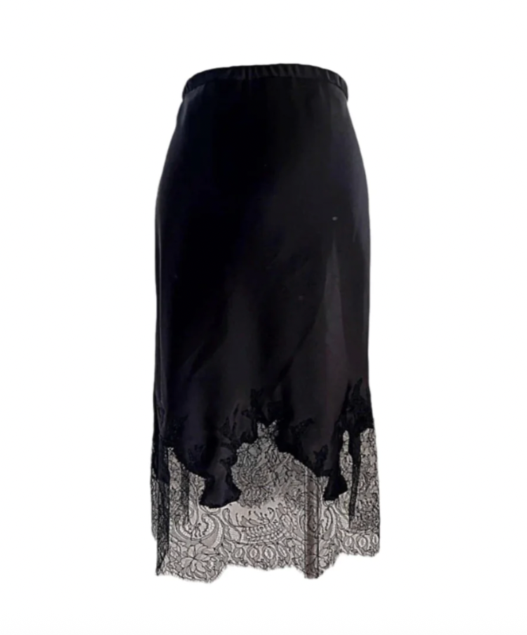 Silk Skirt with Chantilly Lace by Natalie Begg