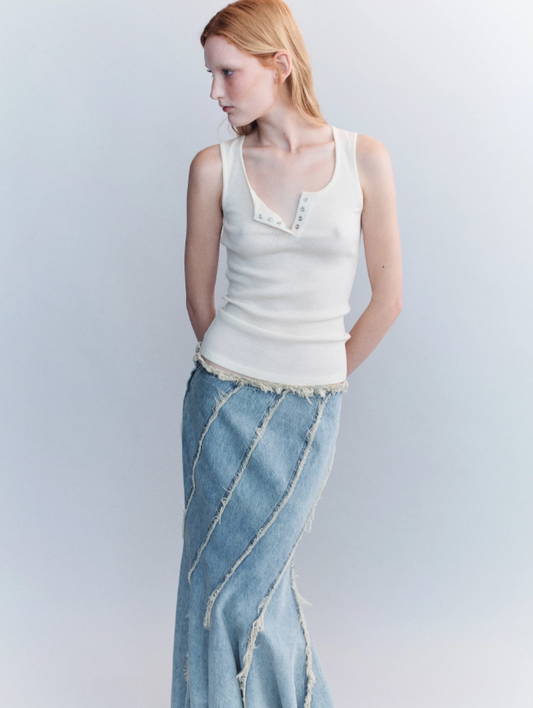 Erik Merino Henley Tank - Cream