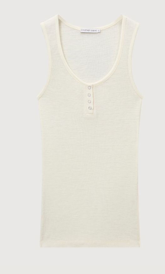 Erik Merino Henley Tank - Cream