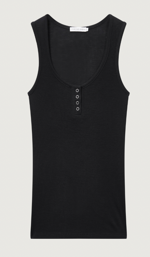 Erik Merino Henley Tank - Black