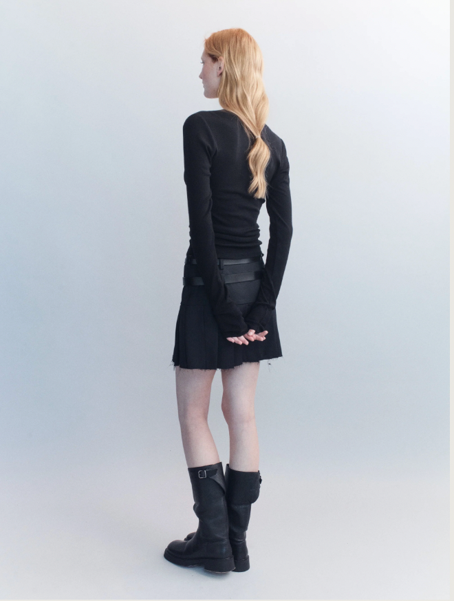 Henrik Merino Henley Long Sleeve Top - Black - Hearth Co