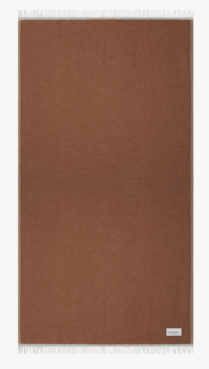 Mare Linen Towel – Bronze Brown
