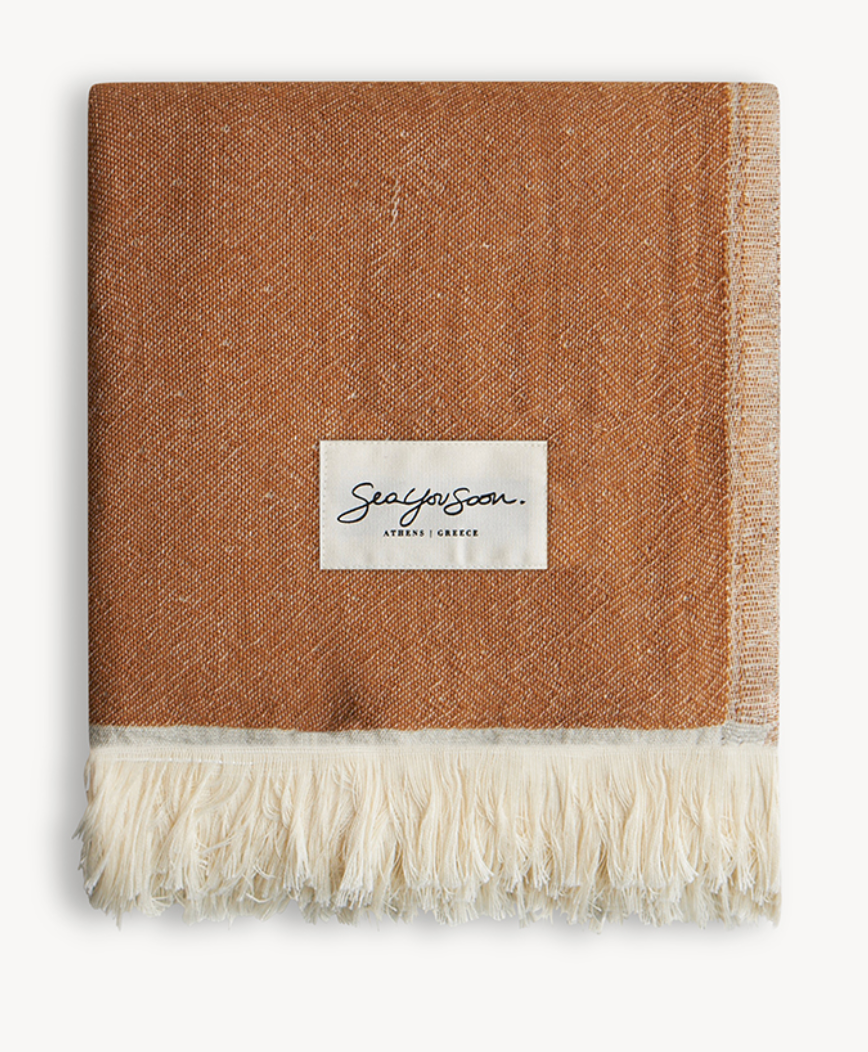 Mare Linen Towel – Bronze Brown