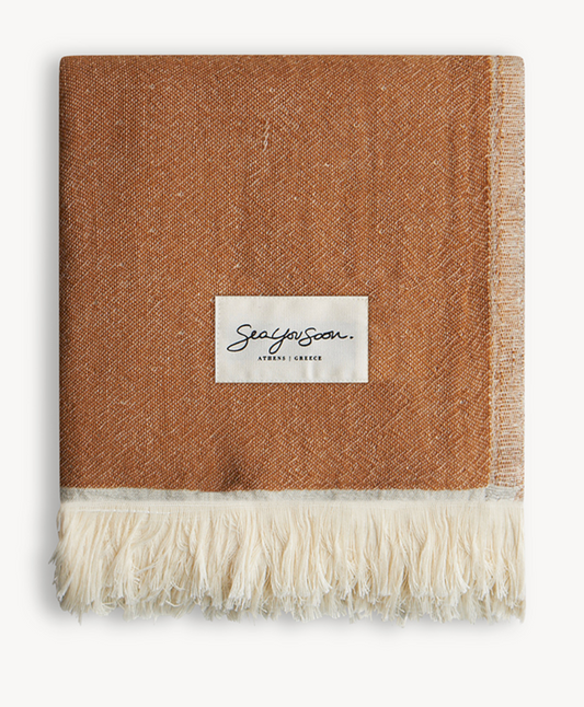 Mare Linen Towel – Bronze Brown