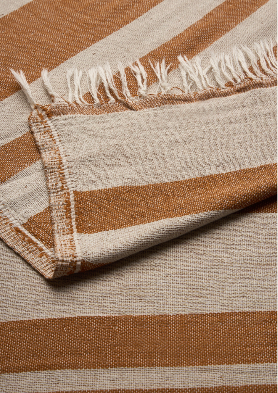 Baia Linen Towel – Bronze Brown Stripe