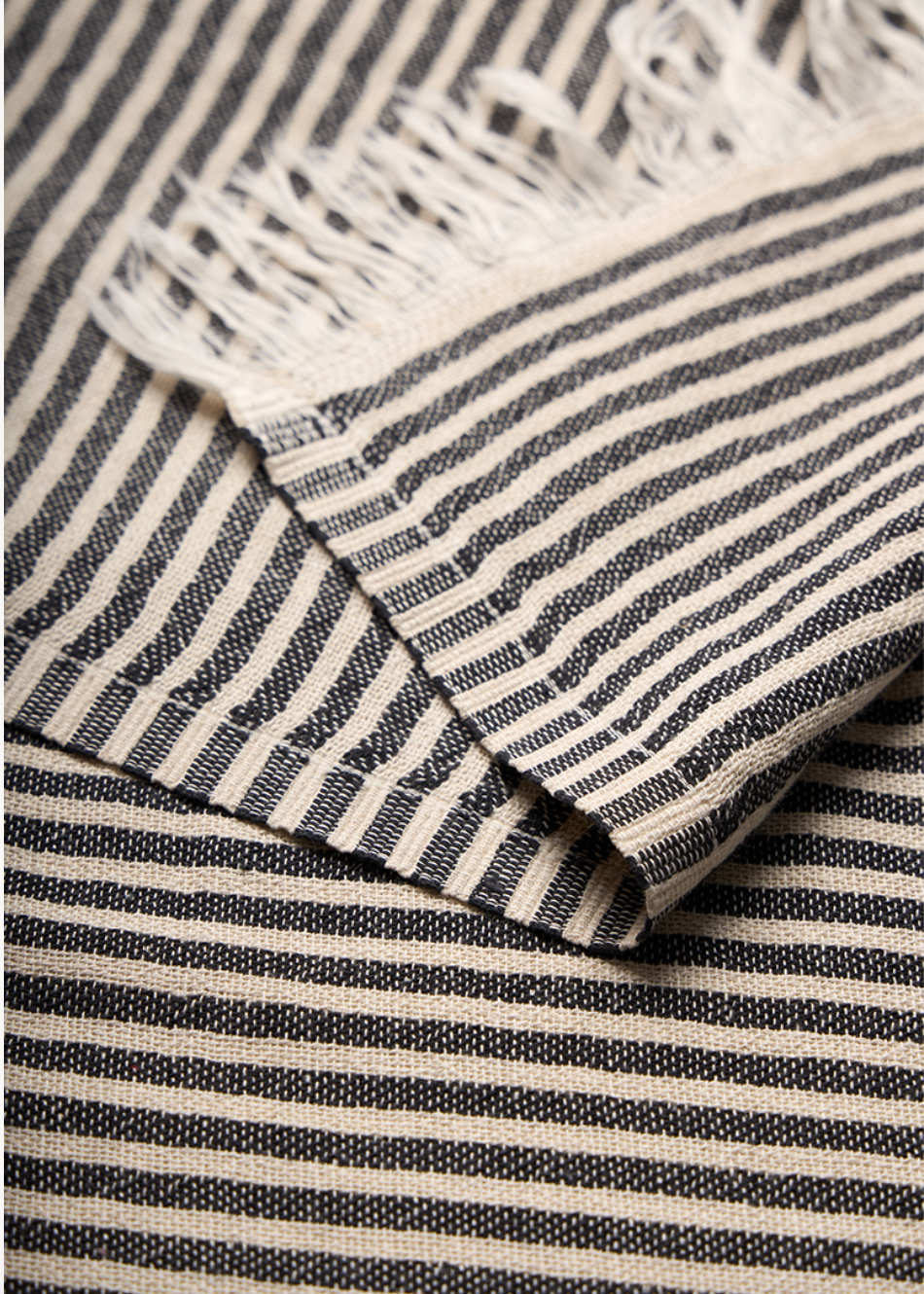 Gorgona Linen Towel – Black