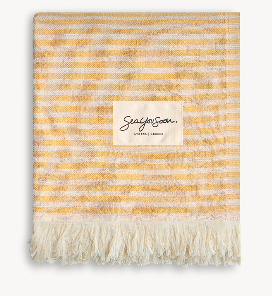 Gorgona Linen Towel – Mustard