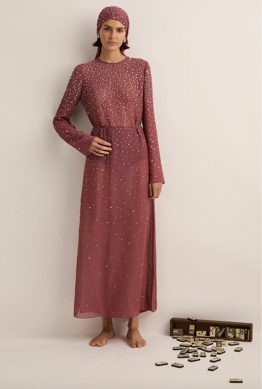 Crystal-Embellished Dress | Plum