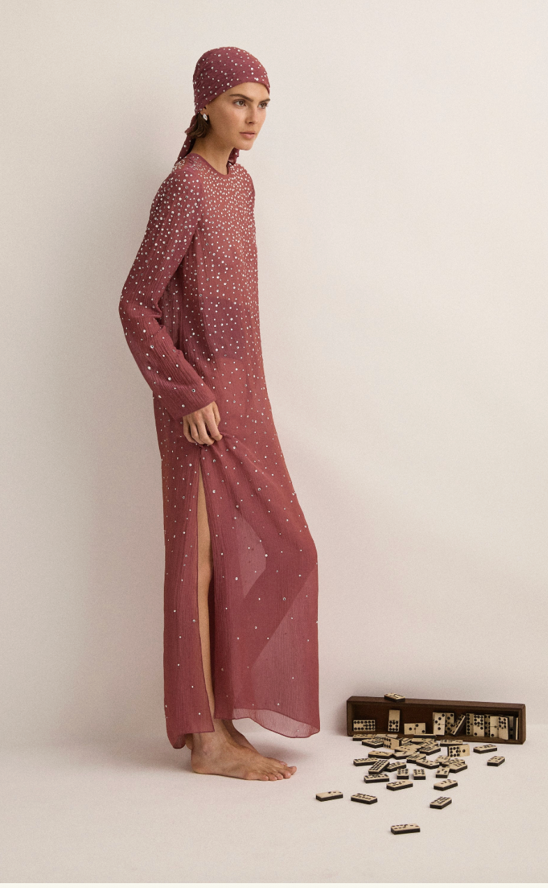 Crystal-Embellished Dress | Plum