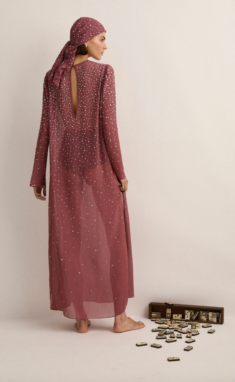 Crystal-Embellished Dress | Plum