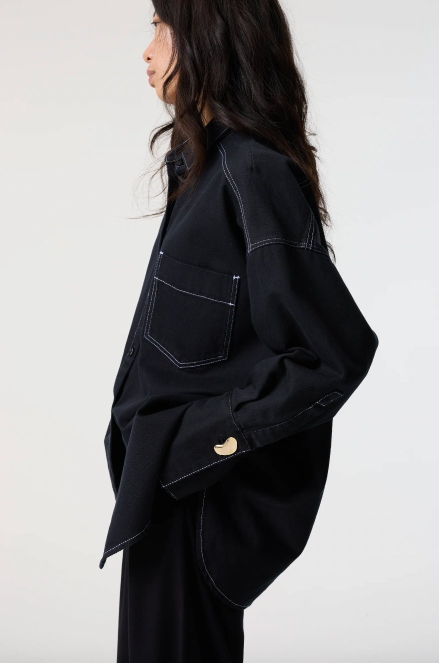 Fenella Black Denim Shirt - Hearth Co
