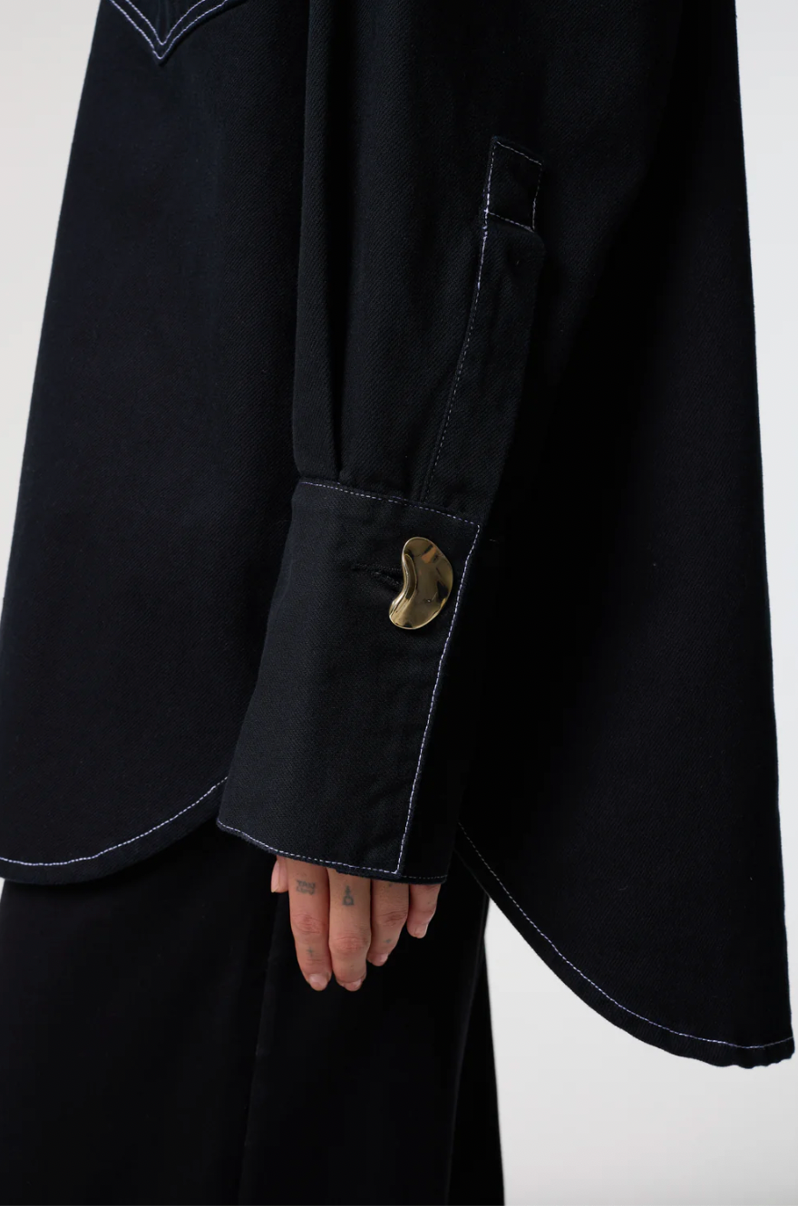 Fenella Black Denim Shirt - Hearth Co