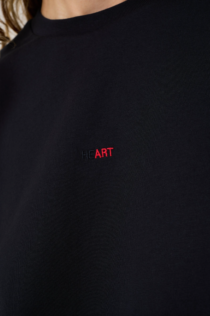 Lucy 'Heart' Black T-Shirt - Hearth Co