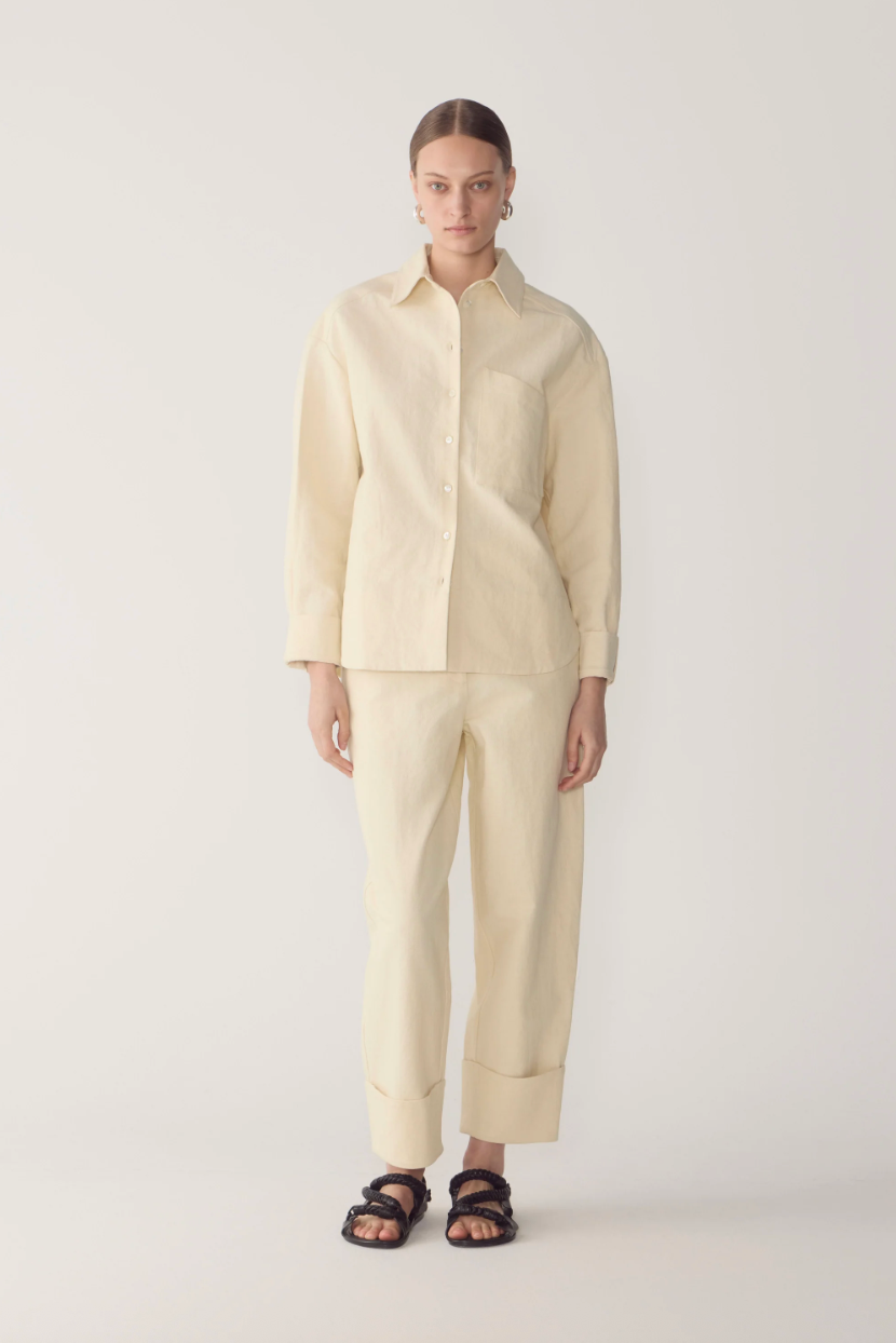 Blair Pant | Bone Cotton Linen - Hearth Co