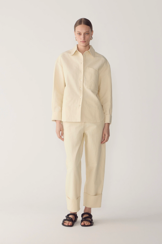 Blair Pant | Bone Cotton Linen - Hearth Co