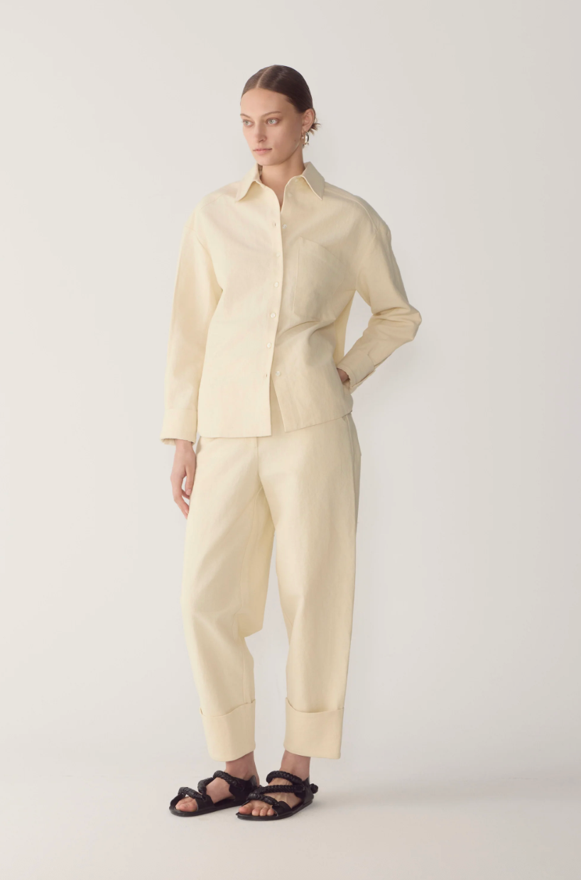 Blair Pant | Bone Cotton Linen - Hearth Co