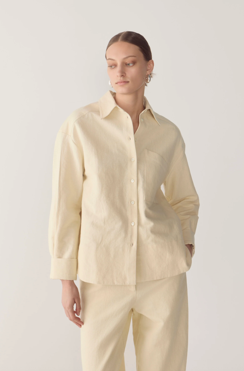 Blair Pant | Bone Cotton Linen - Hearth Co