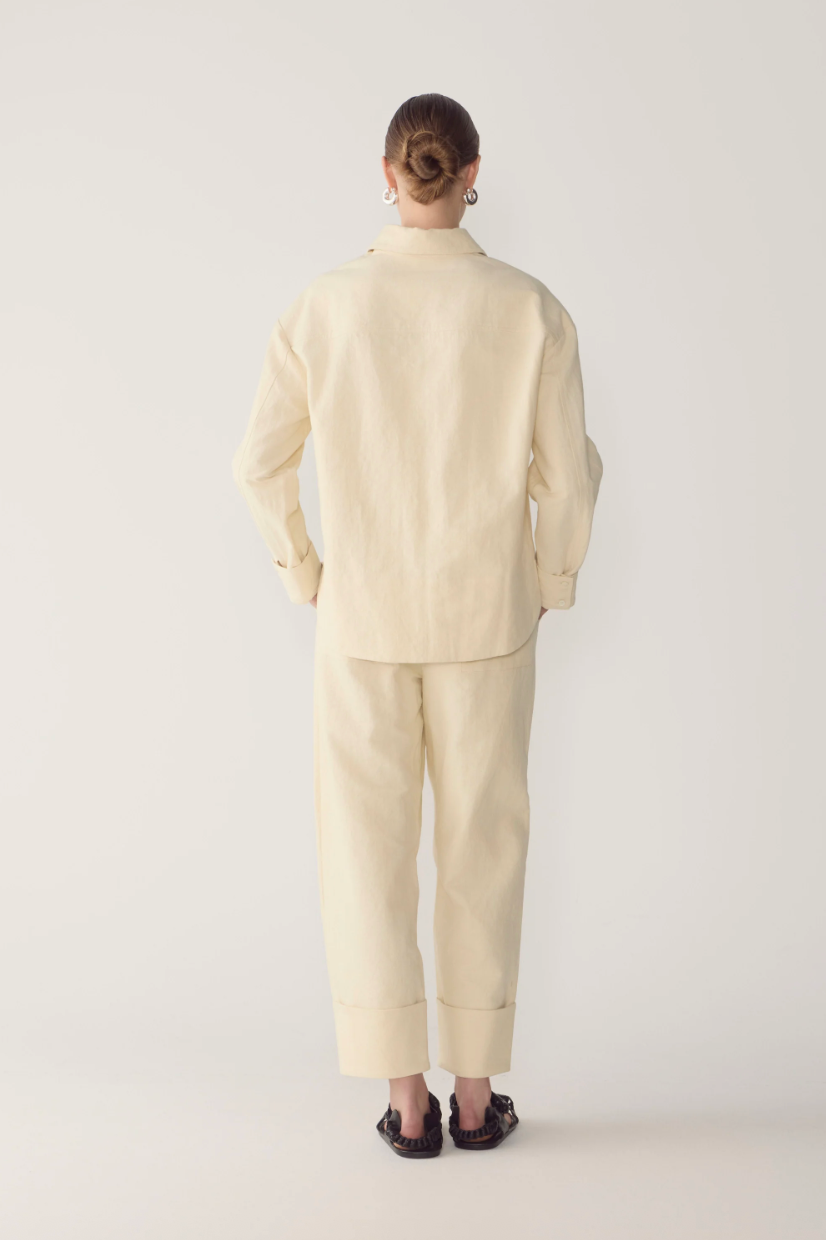 Blair Pant | Bone Cotton Linen - Hearth Co