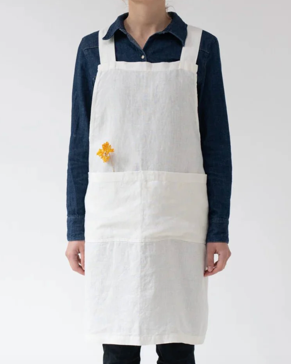 Linen Crossback Apron - Hearth Co