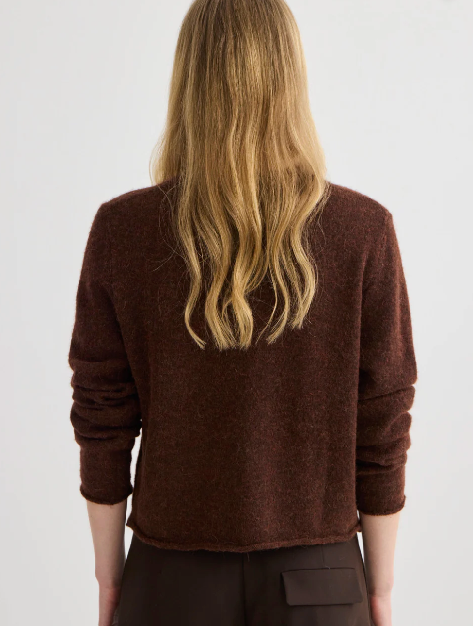 Laing Alpaca Cropped Cardigan - Mahogany Marle - Hearth Co