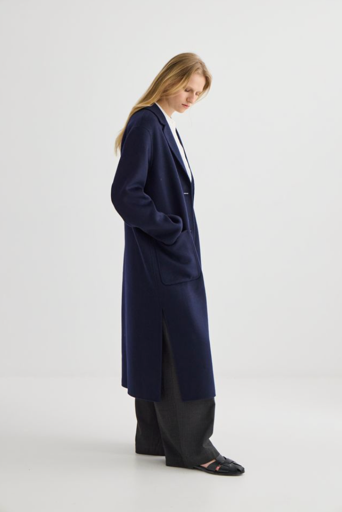 Laing Cashmere Cardi Coat - Ink - Hearth Co