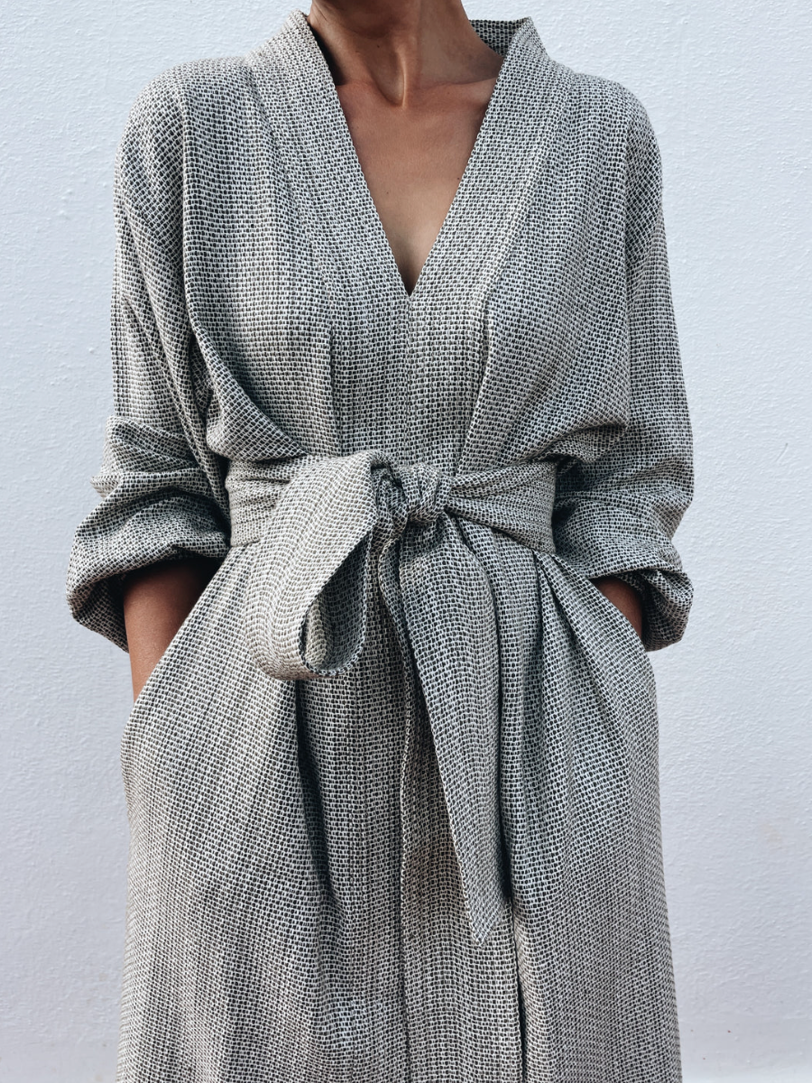 Bundu Long Sleeved Handwoven Kaftan - Hearth Co