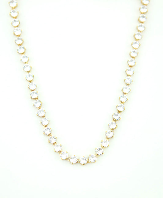 Zaza White Cubic Zirconia Tennis Necklace