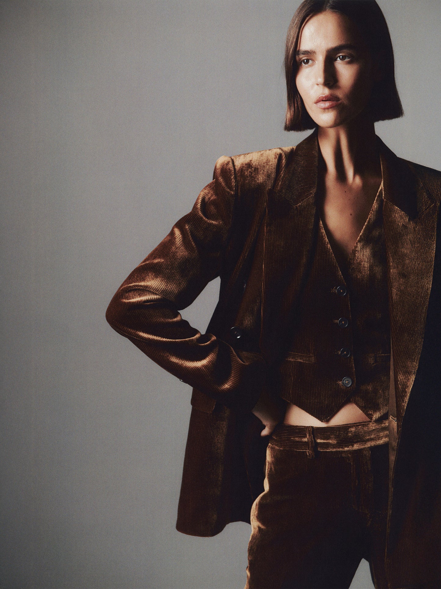 Xander Silk Velvet Corduroy Vest