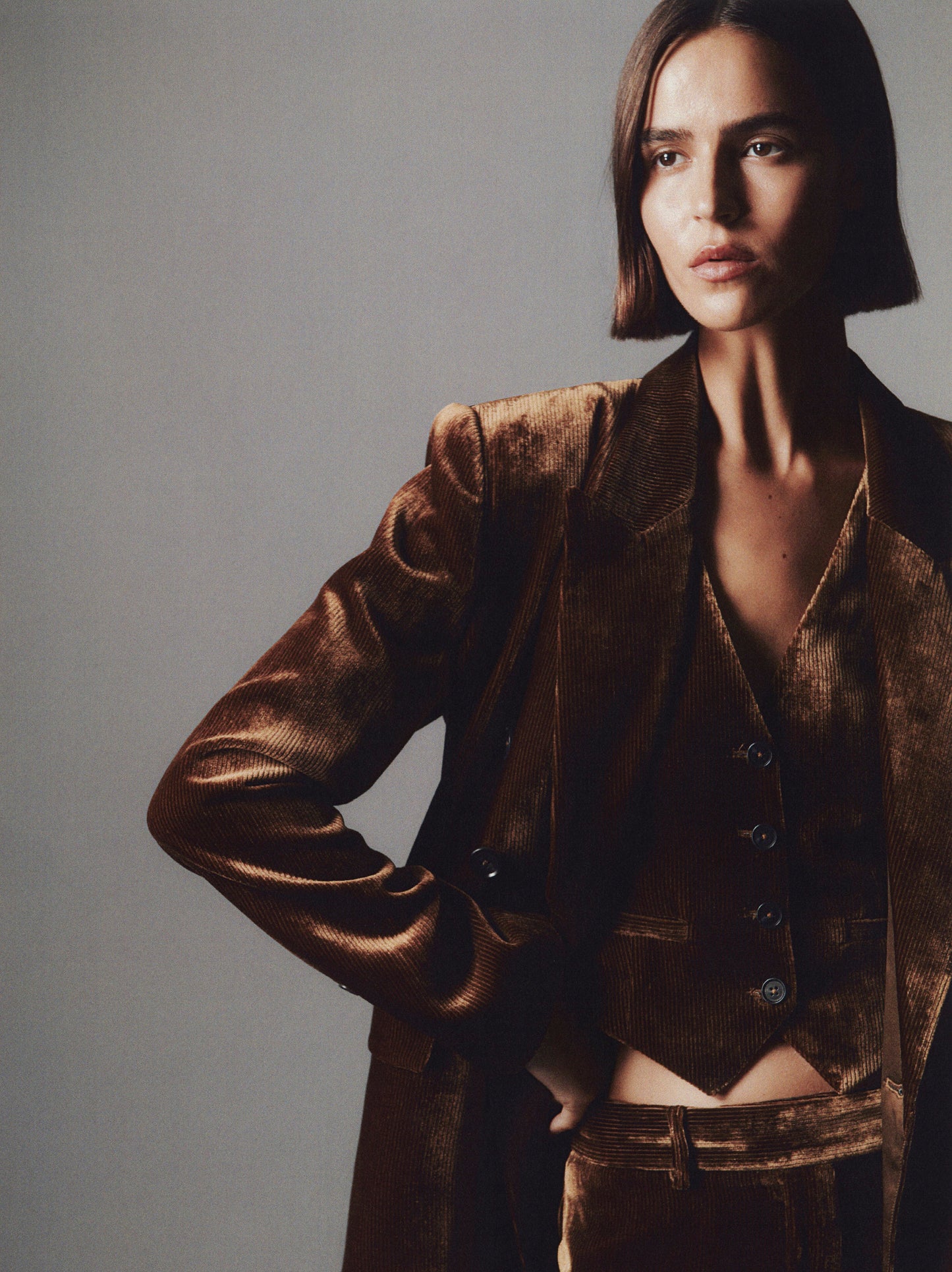 Xander Silk Velvet Corduroy Vest