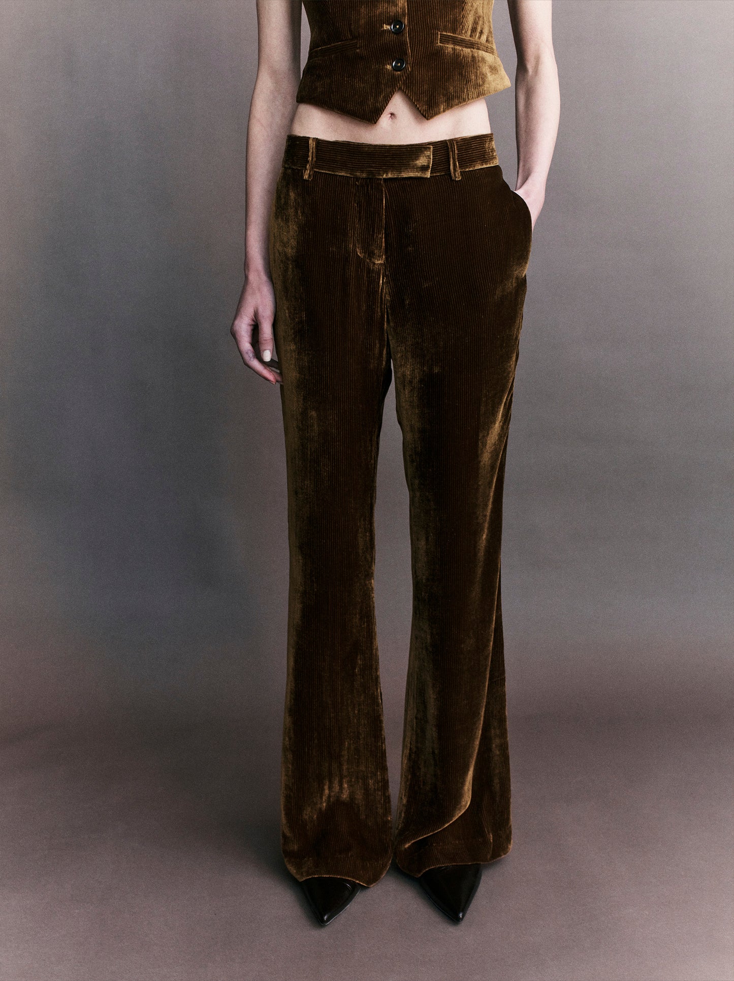 Xander Silk Velvet Corduroy Pants