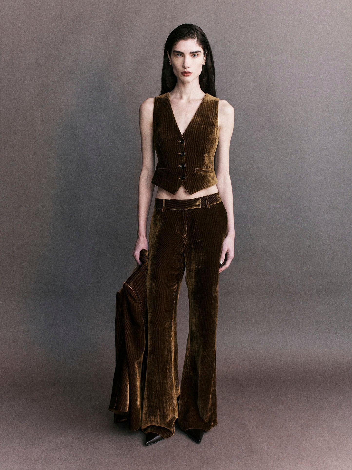 Xander Silk Velvet Corduroy Vest