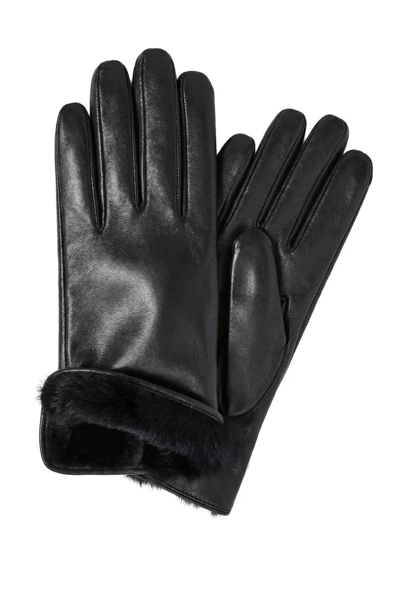 Bigardini Aya Women's Classic Leather Gloves - Black