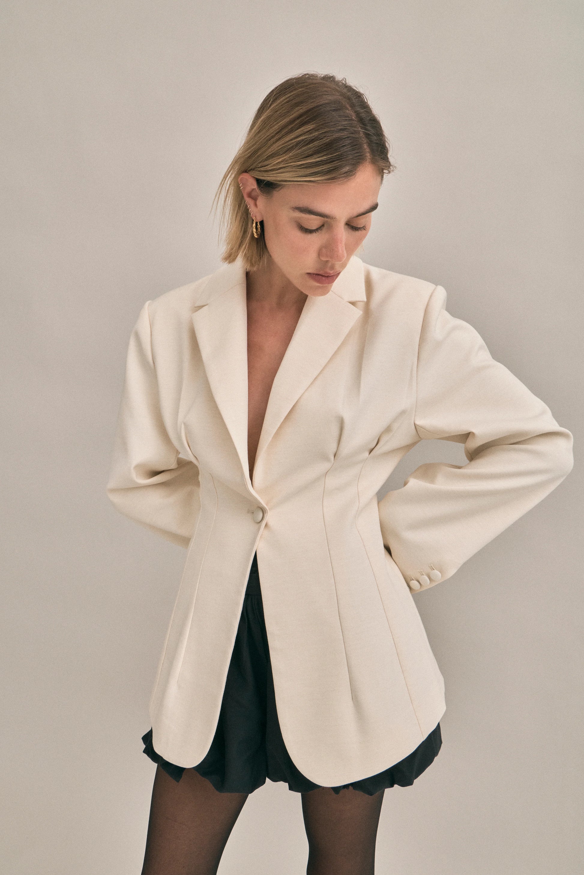 Emery Blazer - Ivory - Hearth Co
