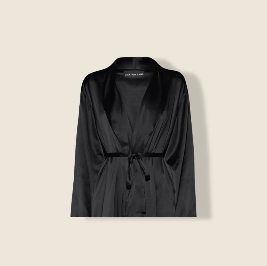 Caviar-In-Bed Silk Robe - Hearth Co