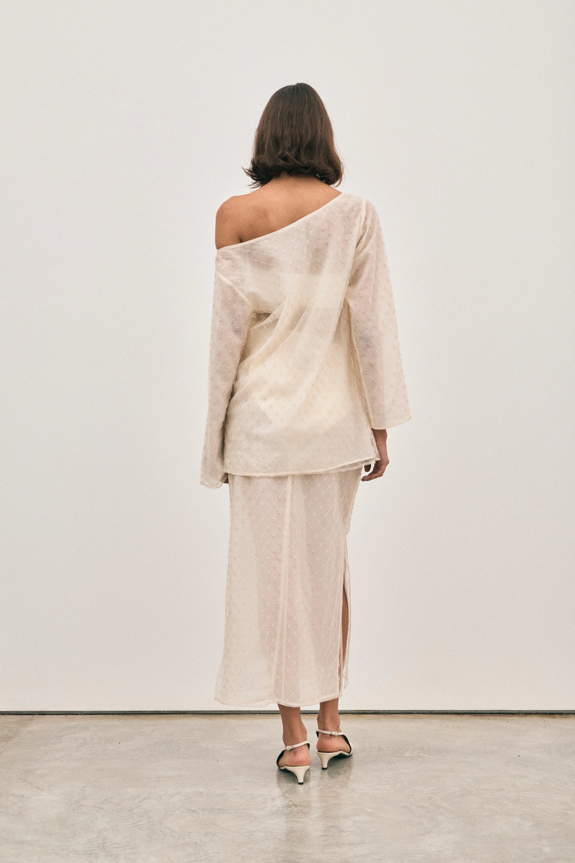 Saasha Beaded Skirt - Ivory - Hearth Co