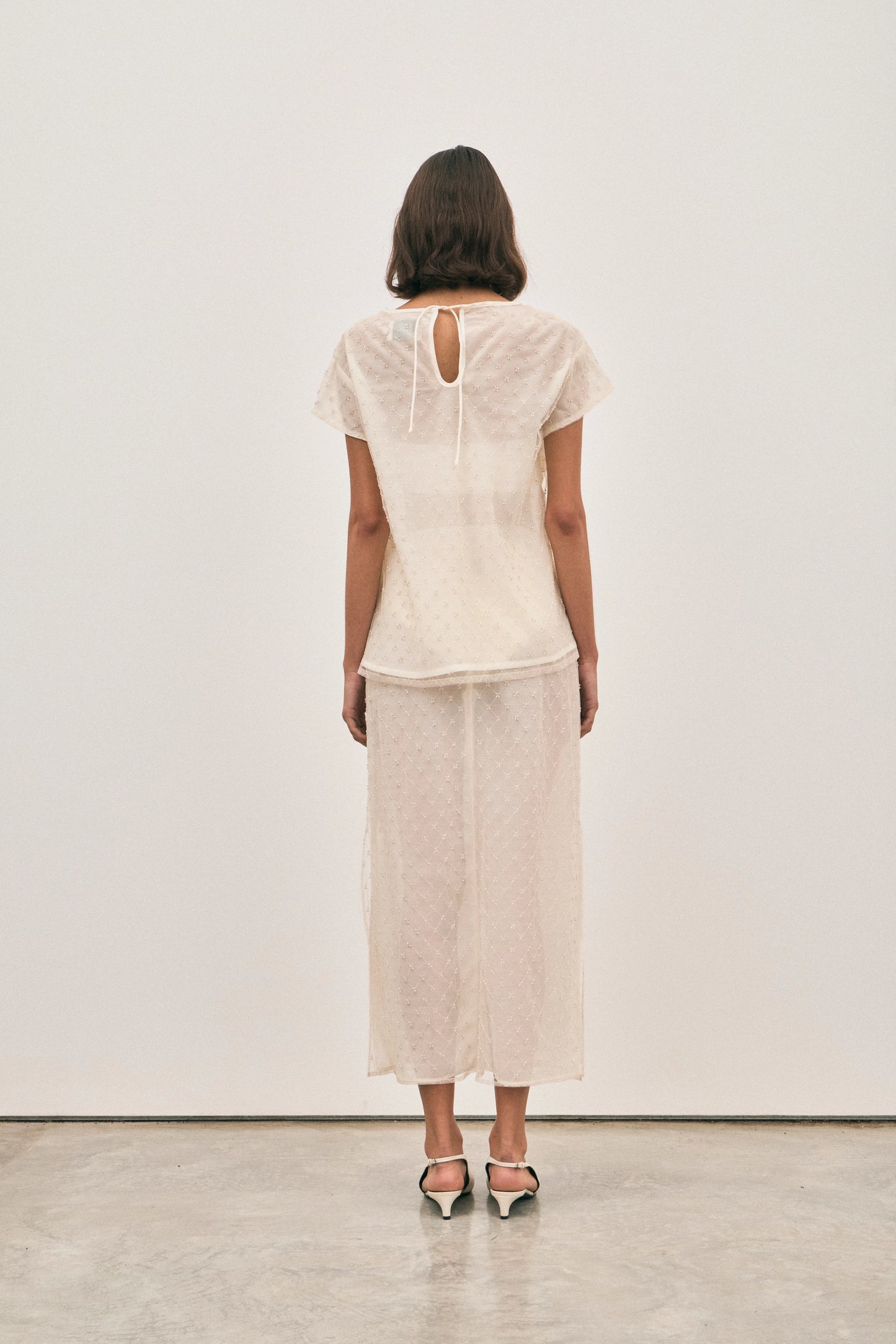 Saasha Beaded Skirt - Ivory - Hearth Co
